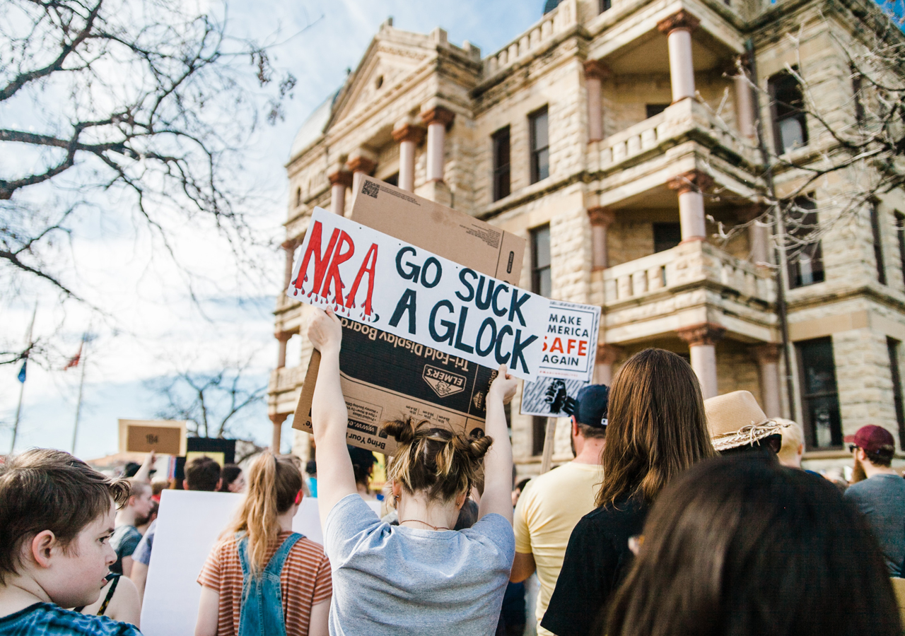 A protest for the human rights on street
