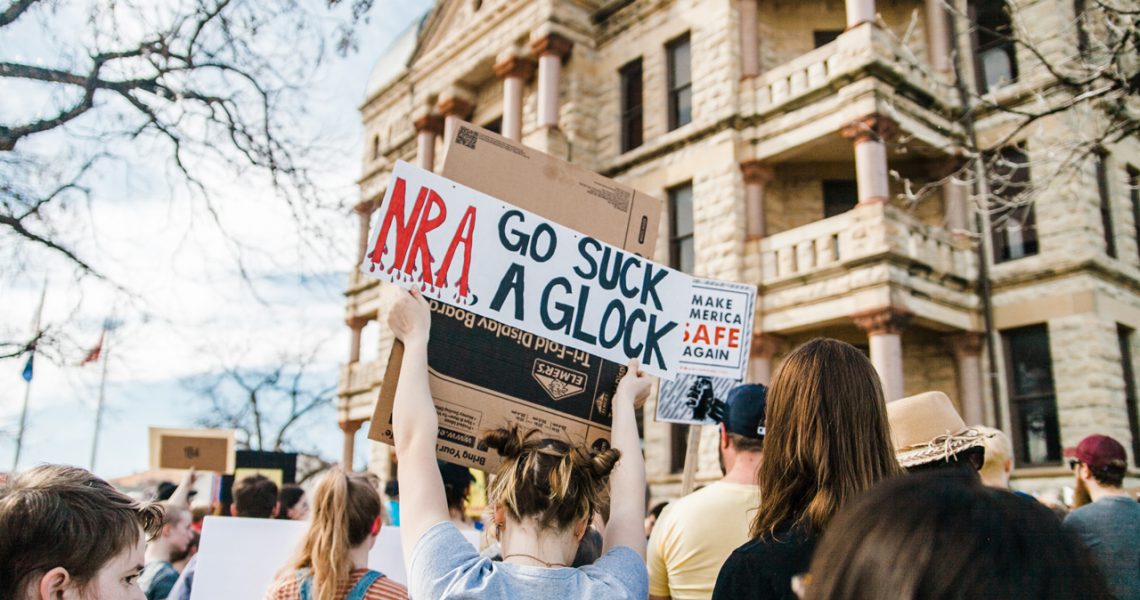A protest for the human rights on street